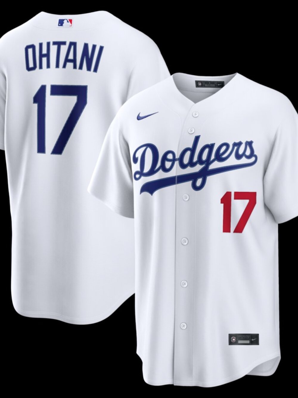 NWT NIKE Shohei Ohtani Dodgers Men's L White Home Jersey Stitched #17 - Picture 2 of 7